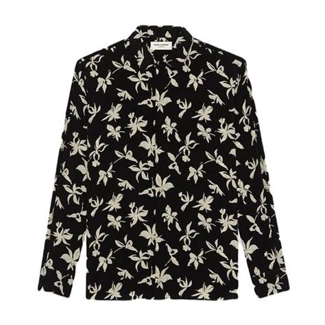 ysl floral shirts|ysl saint laurent top.